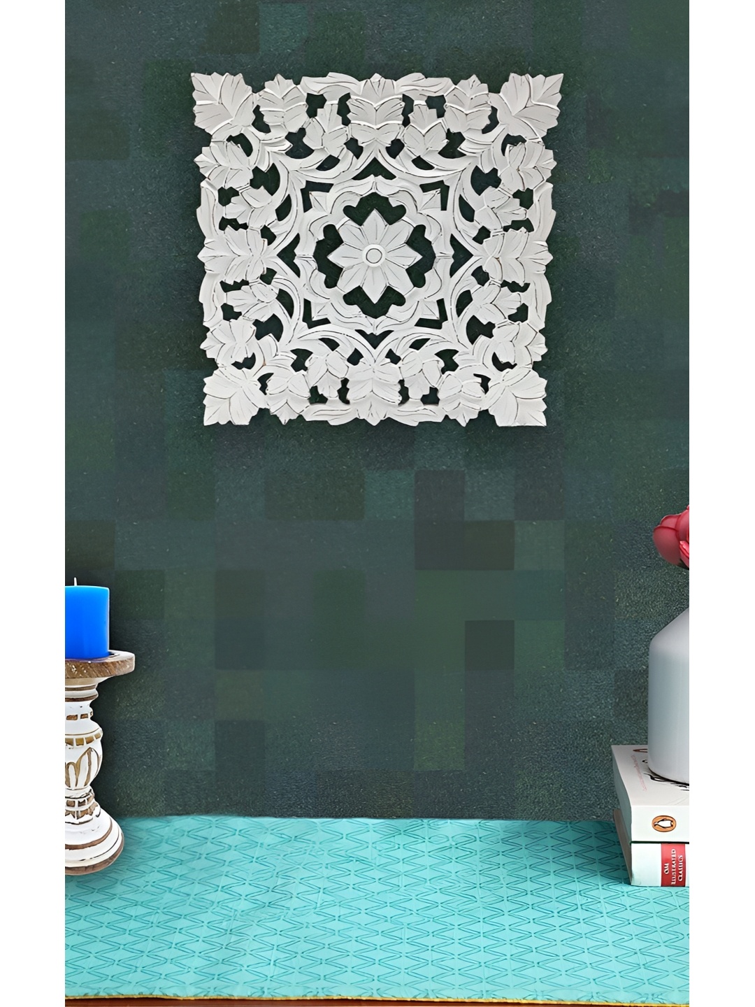 

VAS collection home White Textured Wooden Wall Hanging