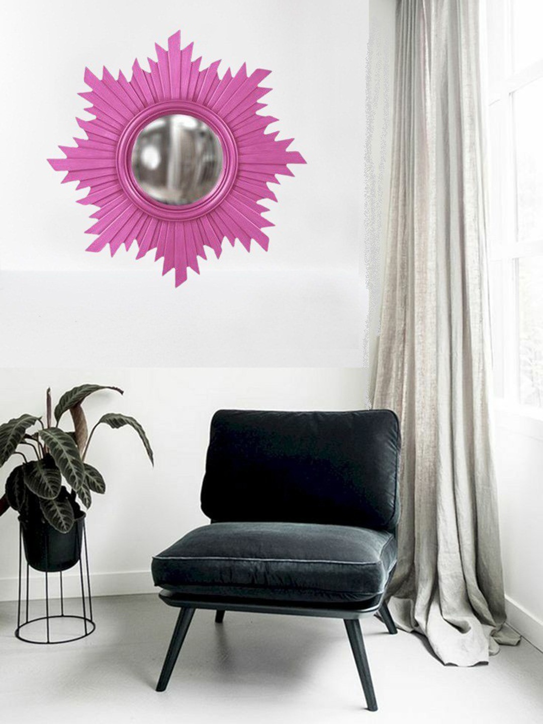 

VAS collection home Pink Textured Wooden Wall Mirror