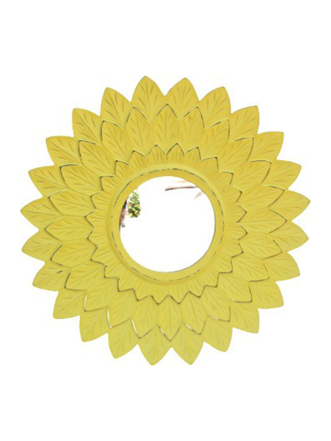 

VAS collection home Wooden Wall Mirror, Yellow