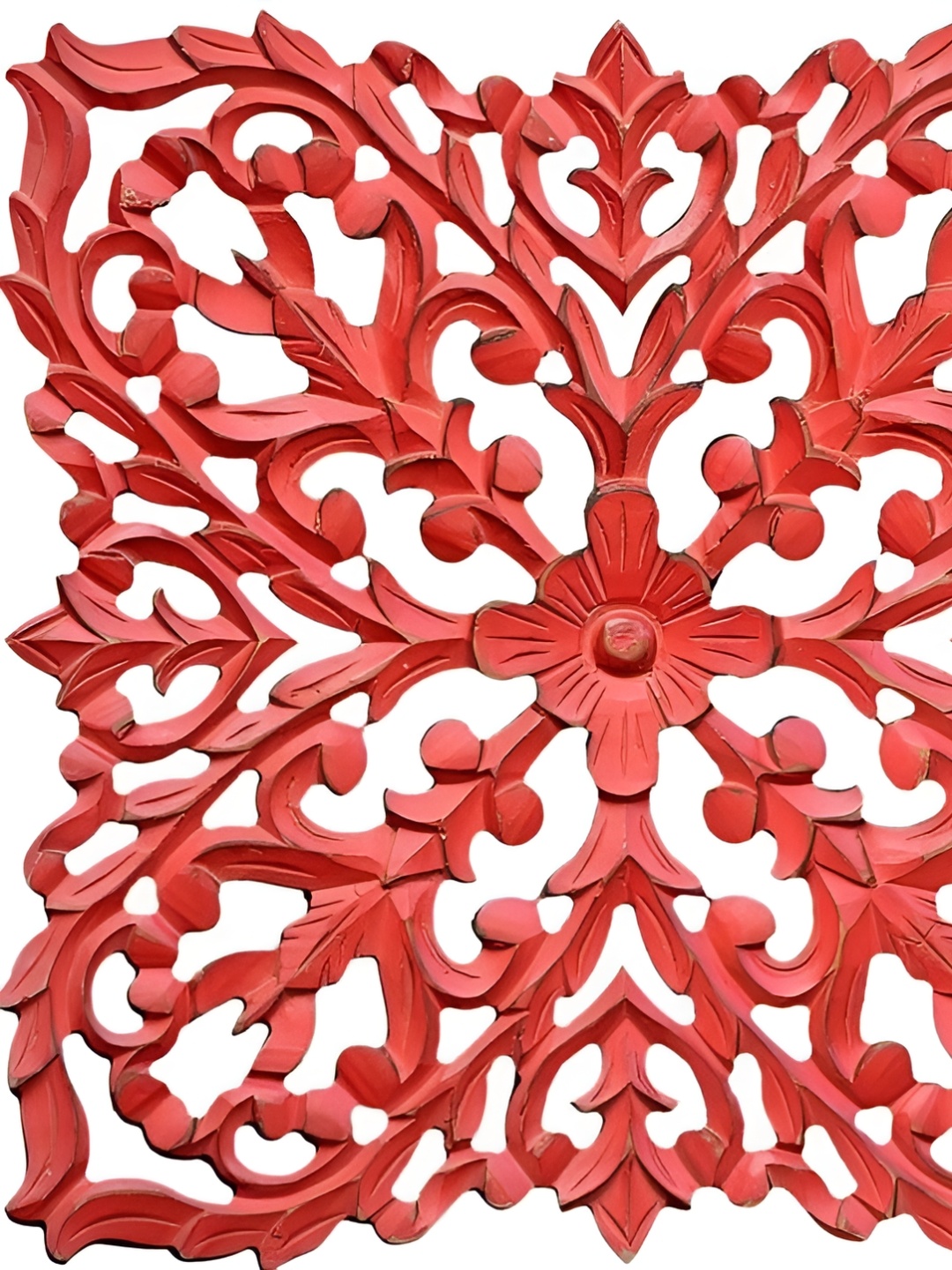 VAS collection home Red 2 Pieces Textured Wooden Wall Hangings