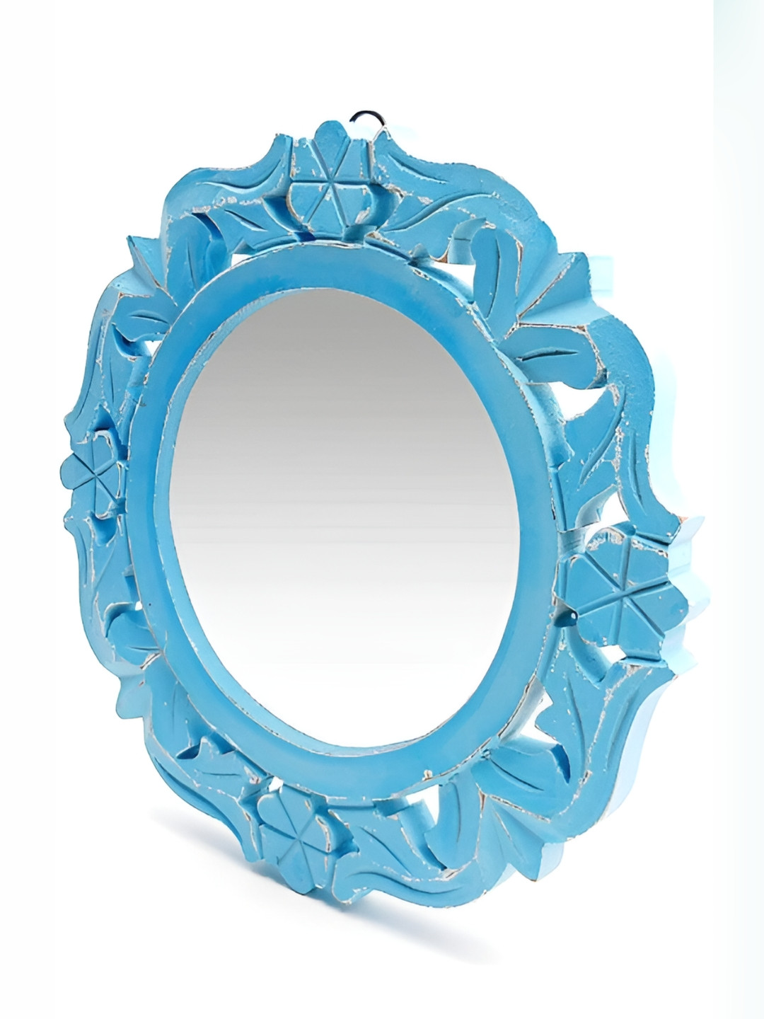 

VAS collection home Blue Textured Wooden Wall Mirror