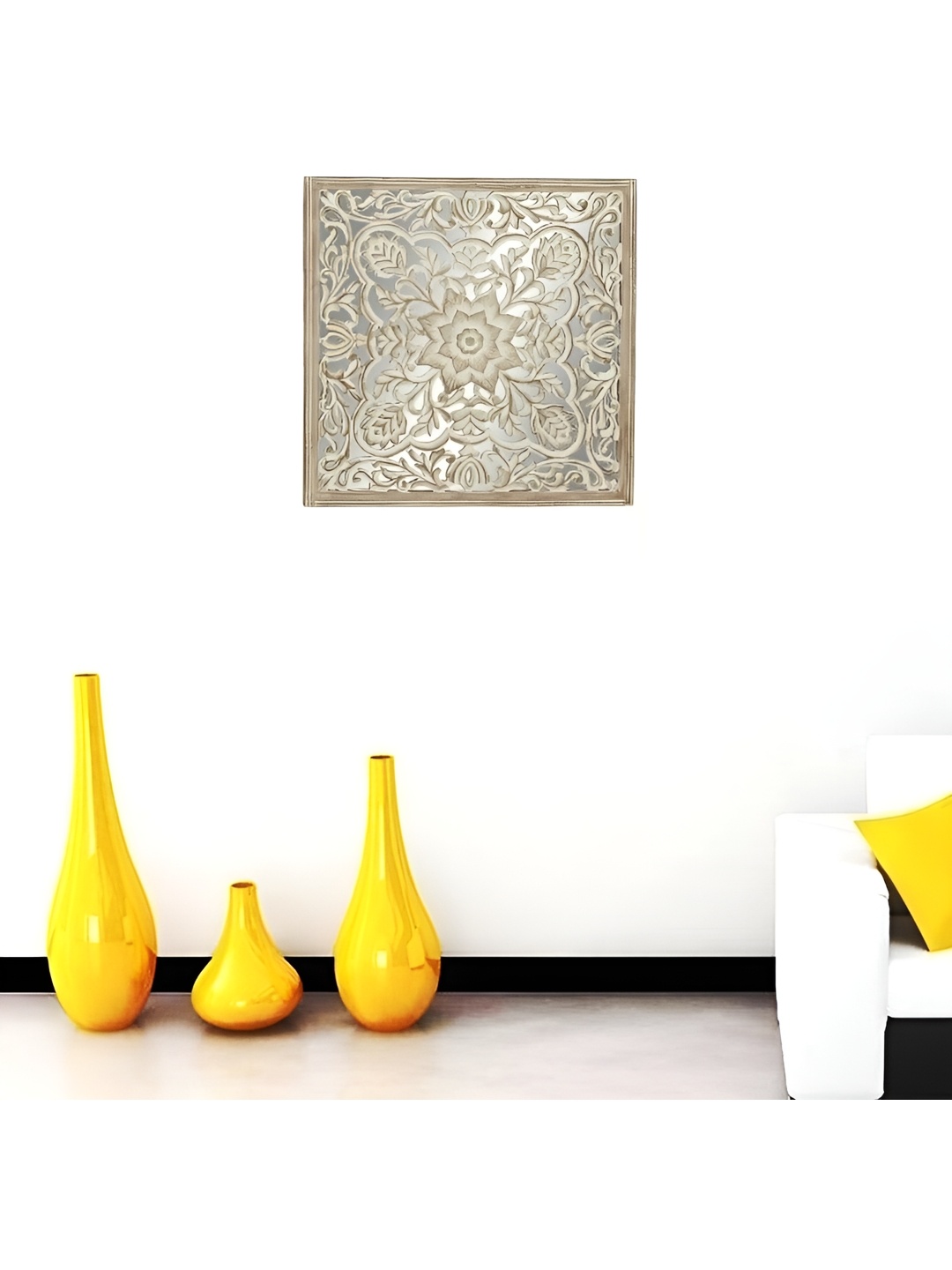 

VAS collection home Brown Carved Wooden Wall Decor Plate