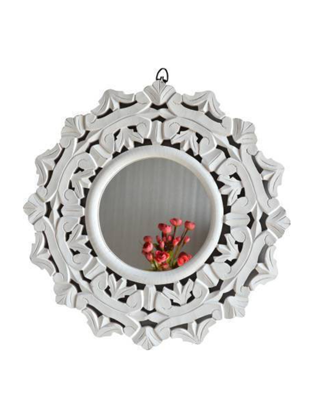 

VAS collection home White Textured Wooden Wall Mirror