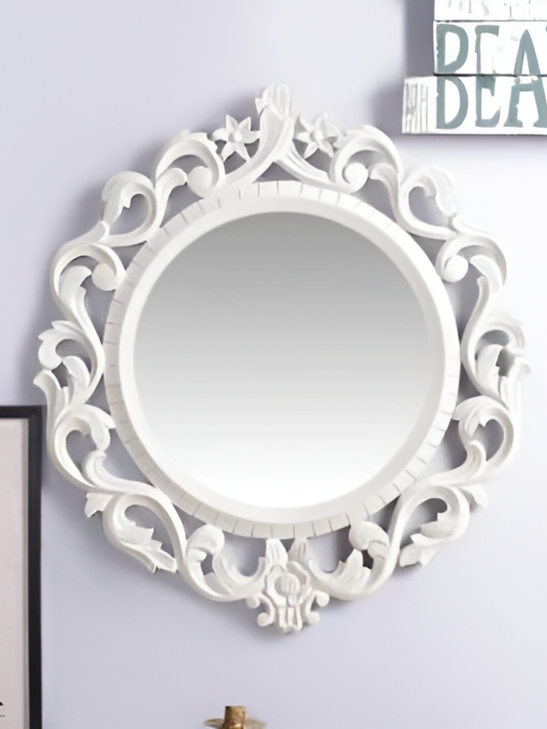 

VAS collection home White Textured Wooden Wall Decor Plate
