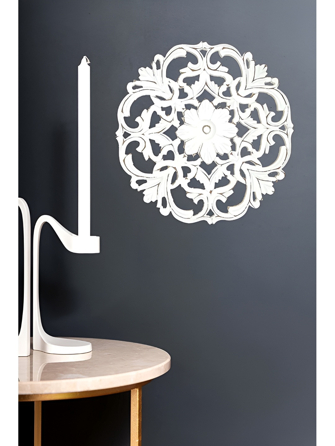 

VAS collection home White Textured Wooden Wall Hangings