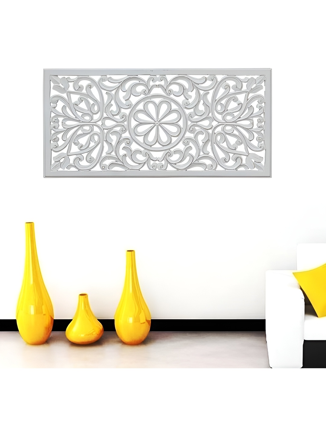 VAS collection home White Textured Wooden Wall Hangings