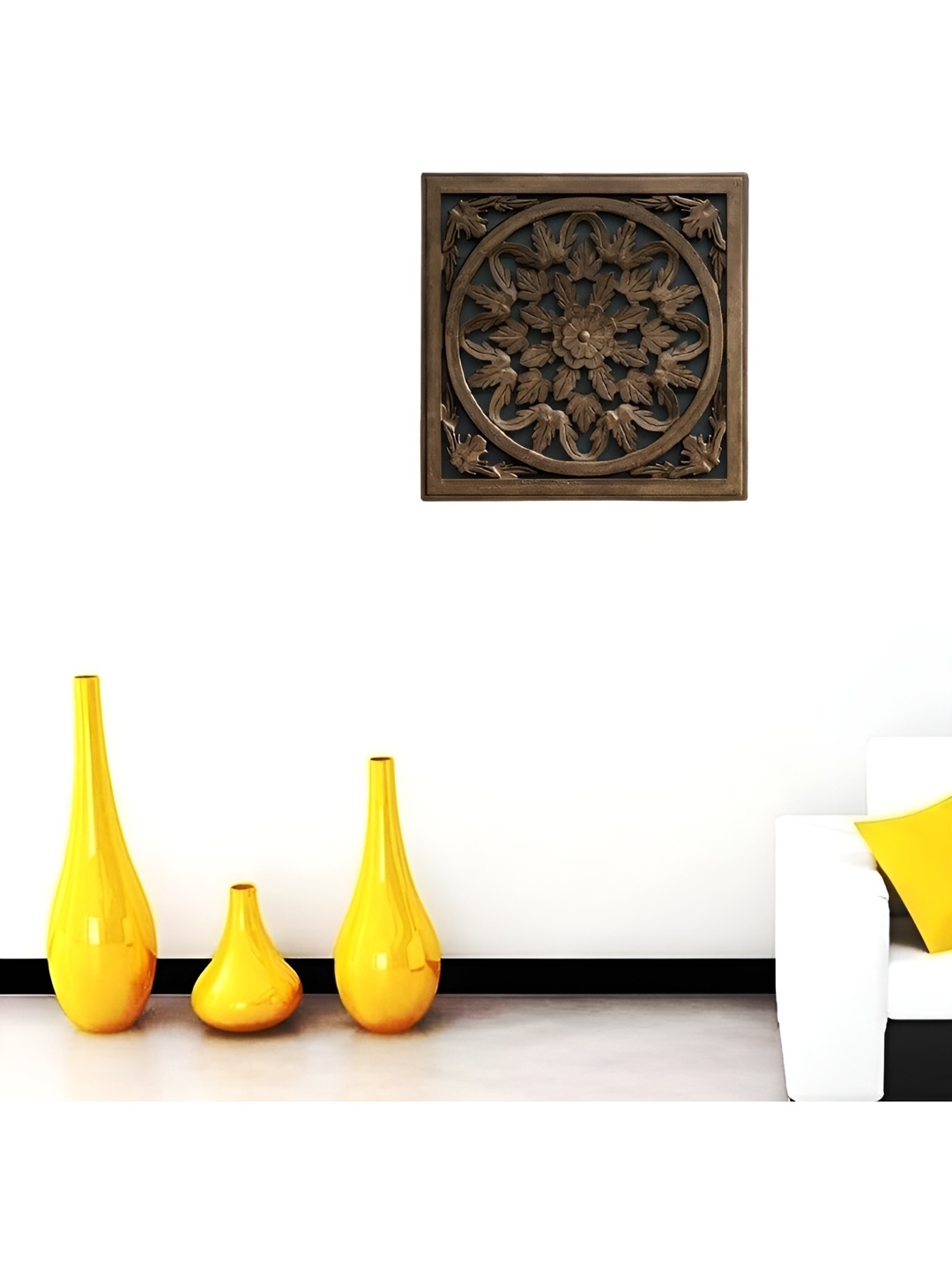 

VAS collection home Brown Textured Wooden Wall Hangings