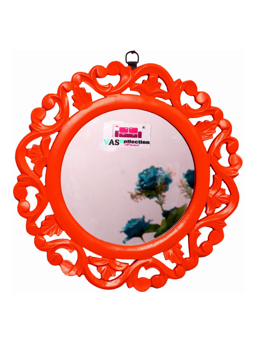 

VAS collection home Red Textured Wooden Wall Mirror