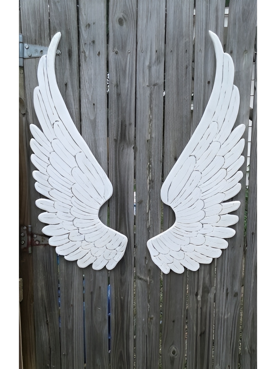 VAS collection home White 2 Pieces Feather Designed Wooden Wall Decor