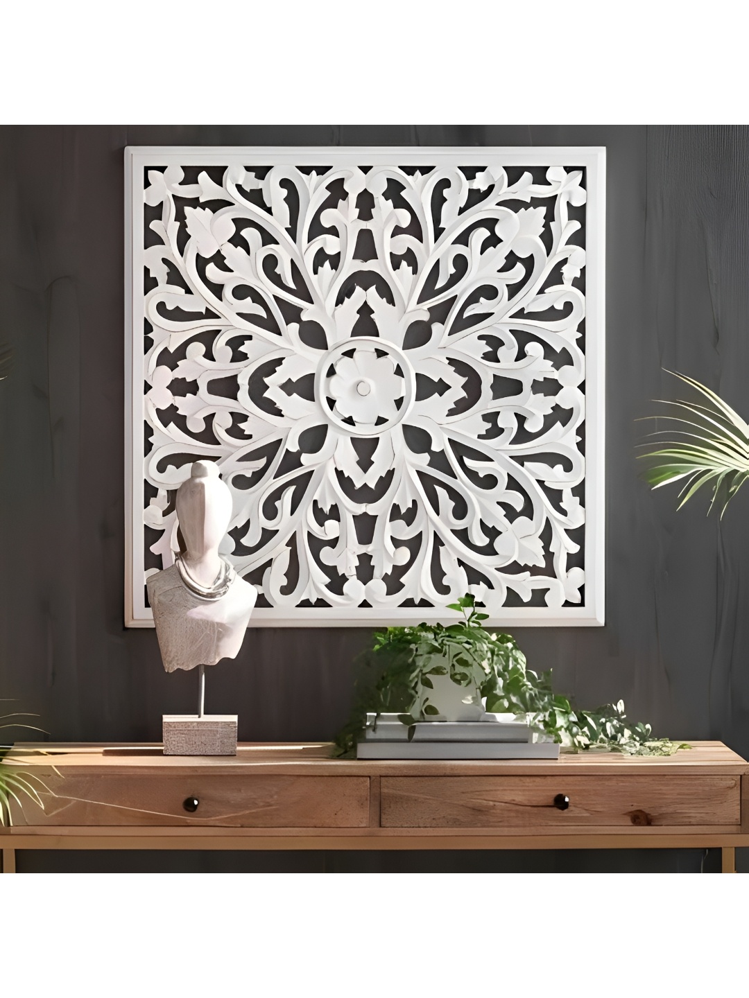 

VAS collection home White Textured Wooden Wall Decor