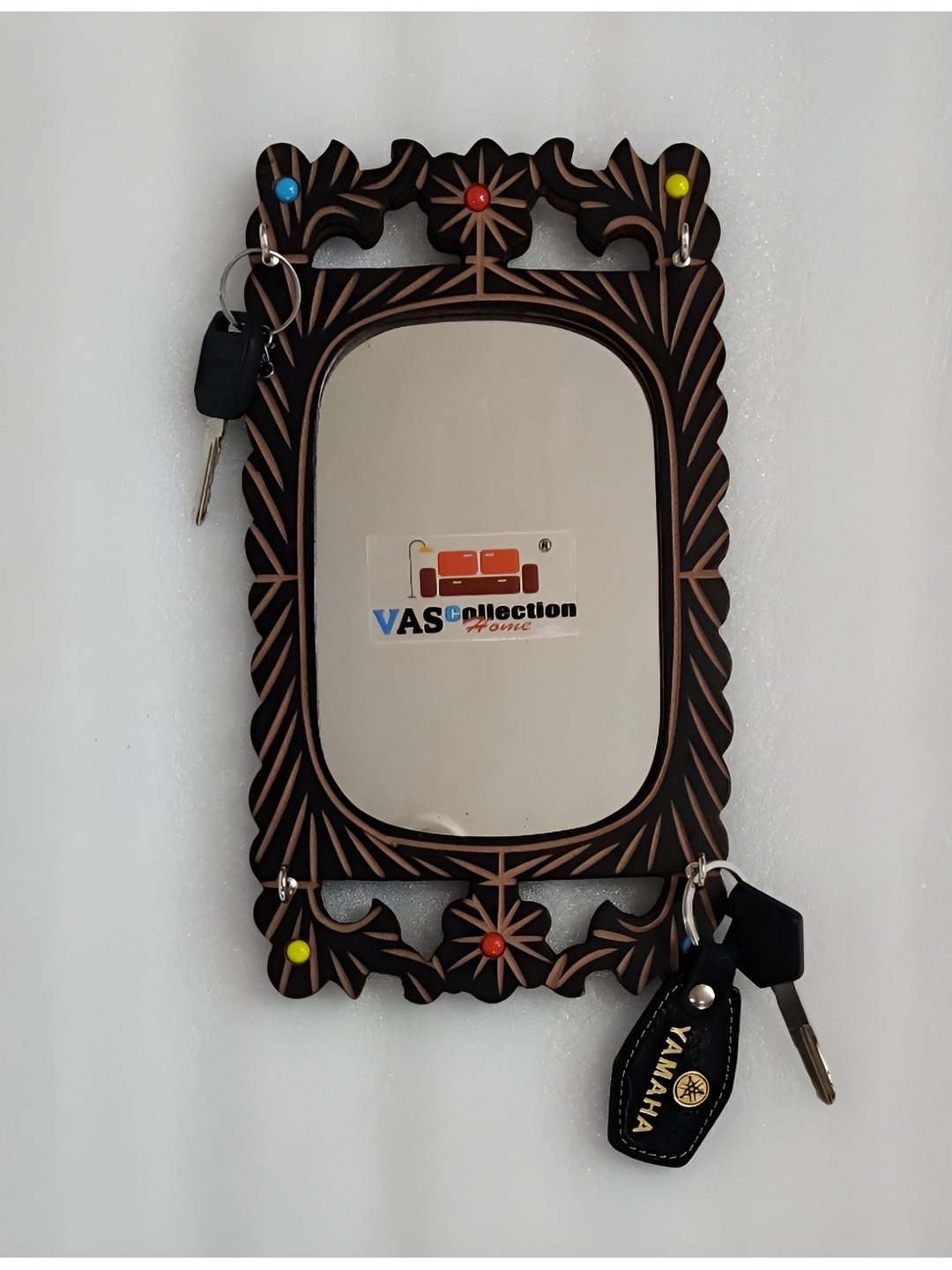 VAS collection home Black Self Design Square Shape Wooden Wall Decor