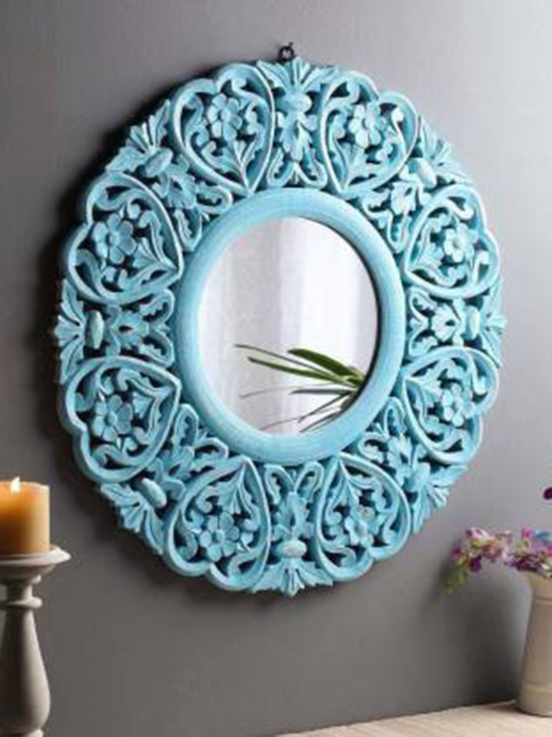 

VAS collection home Blue Wooden Wall Mirrors