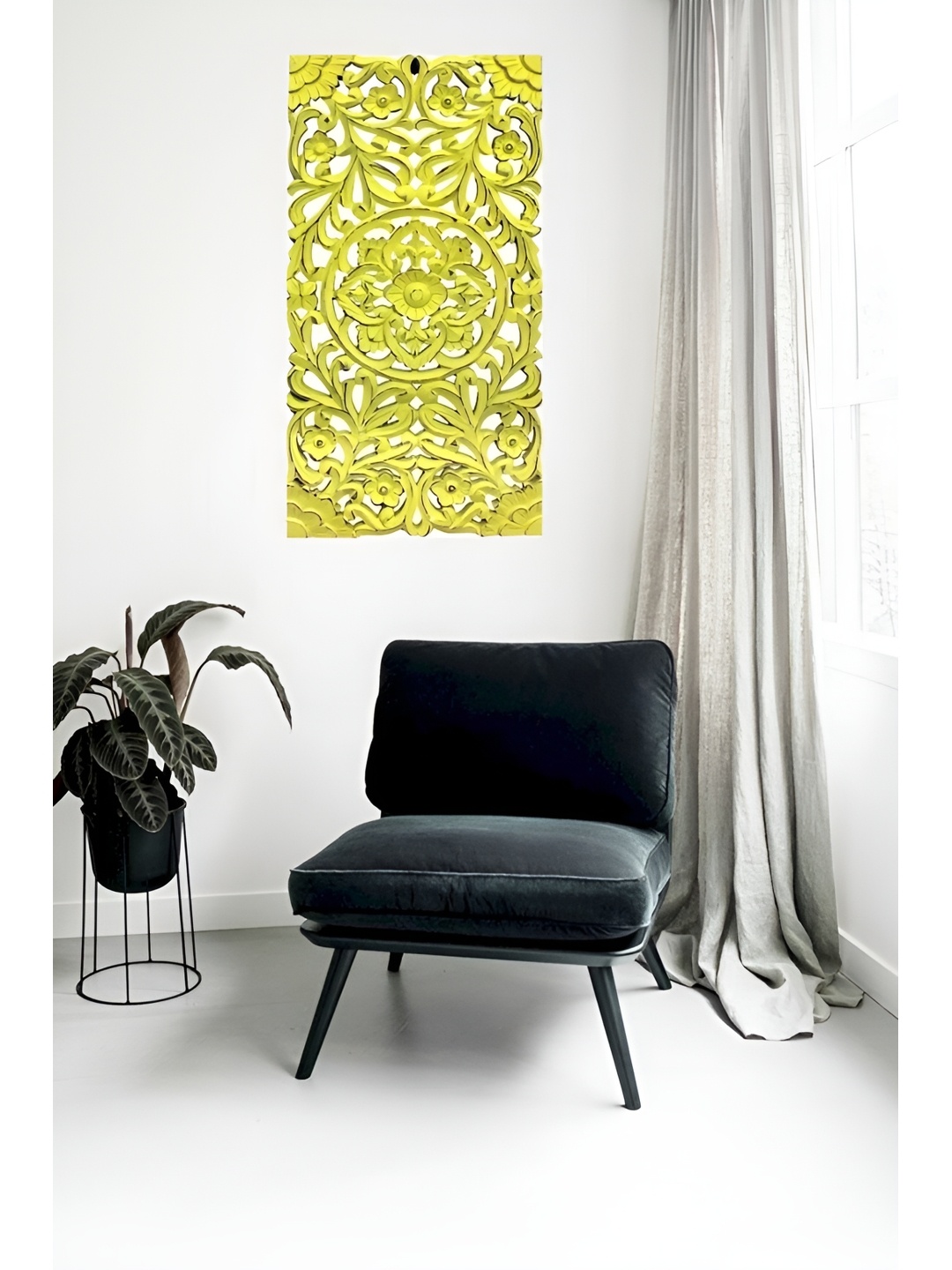

VAS collection home Yellow Textured Wooden Wall Plates