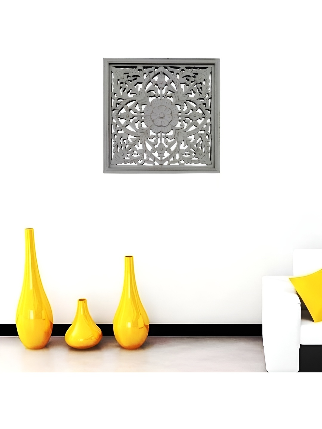 VAS collection home Grey Rectangle Shaped Wooden Wall Decor