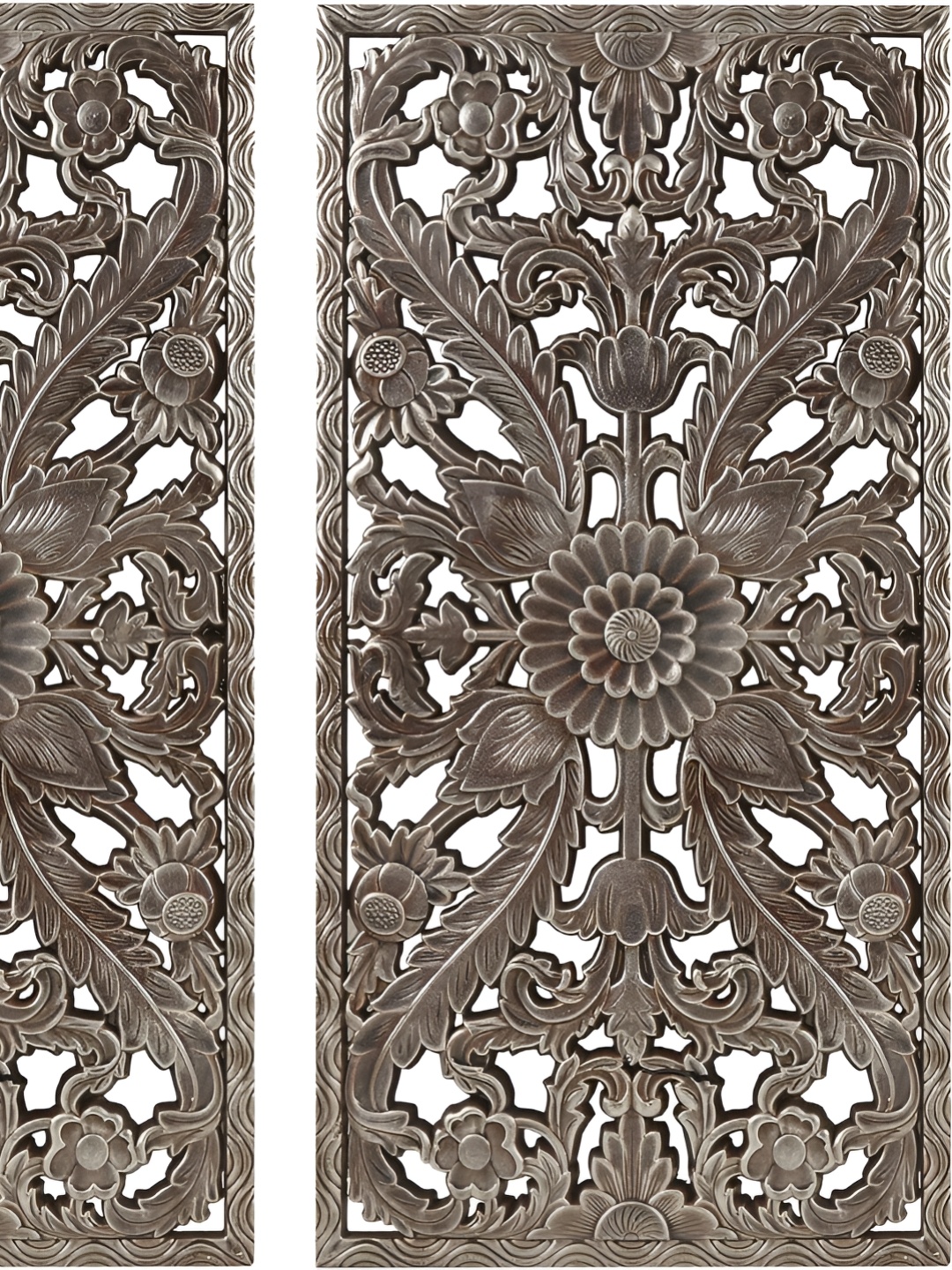 

VAS collection home 2Pcs Brown Textured Wall Decor Plates