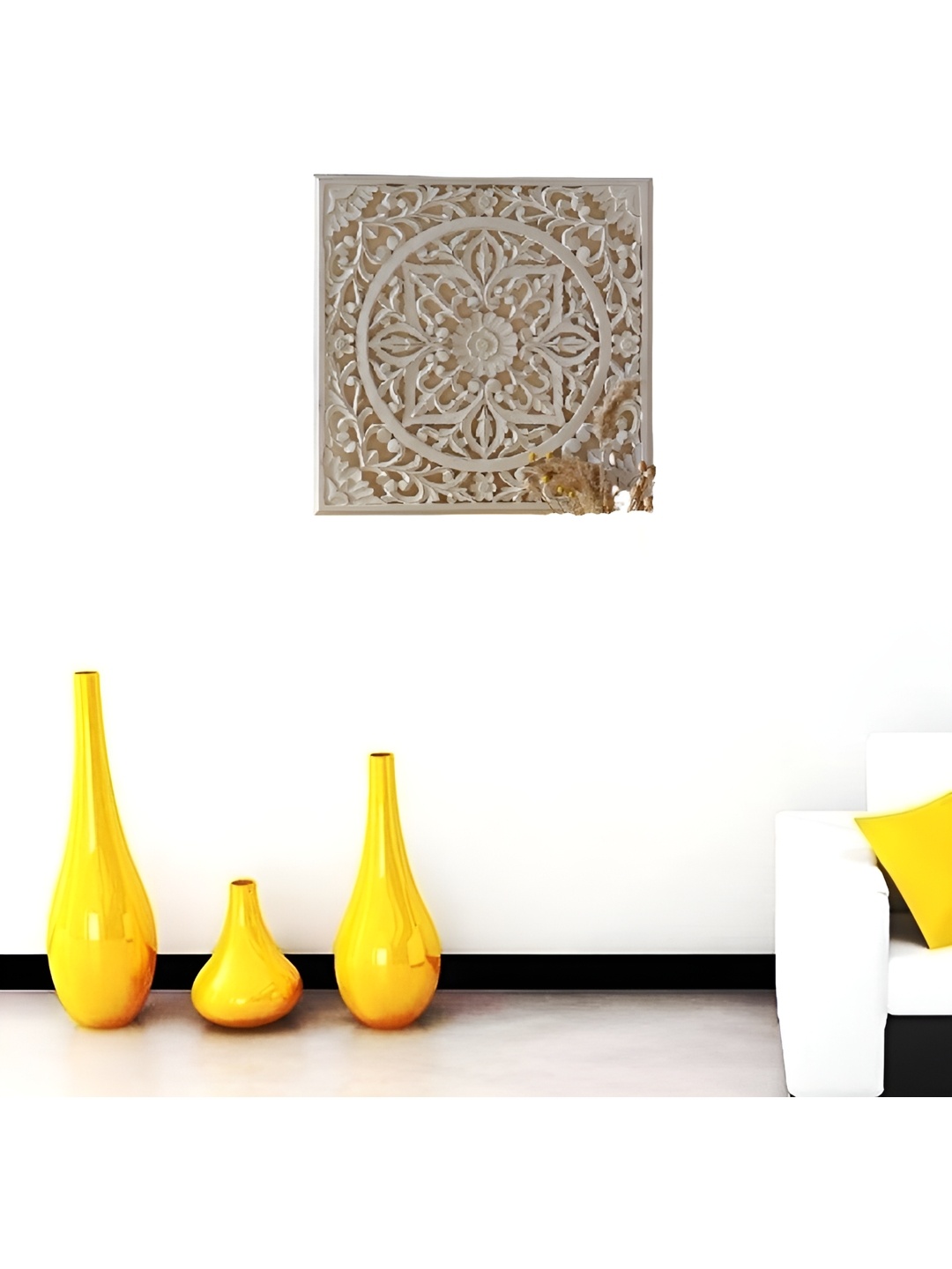 

VAS collection home Beige Textured Wooden Wall Hanging