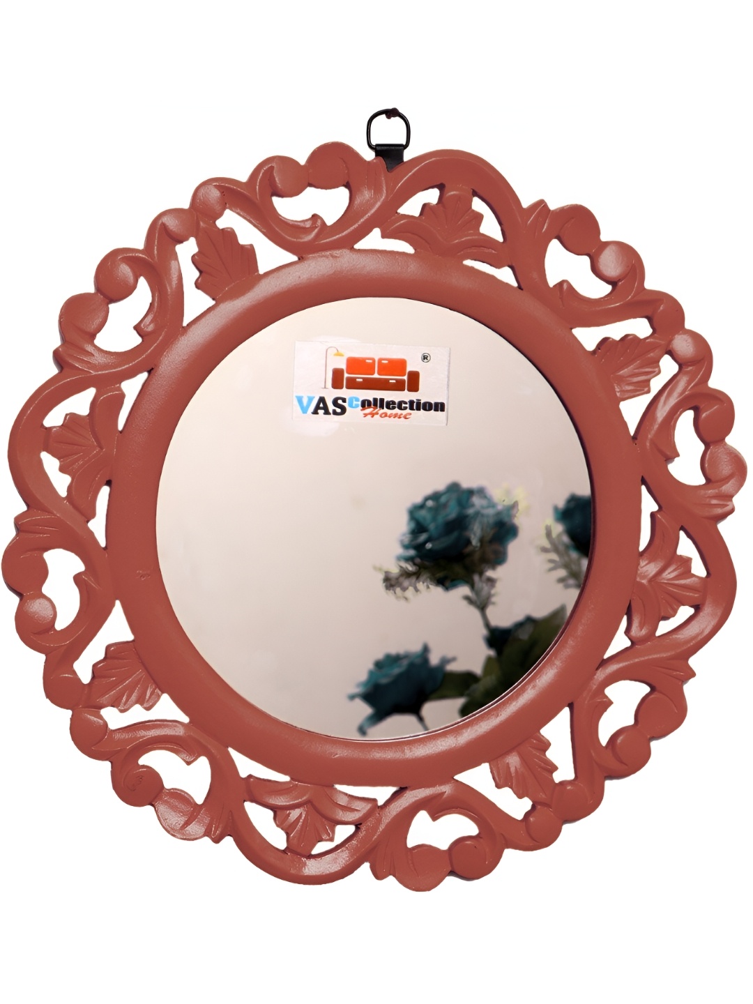 

VAS collection home Brown Textured Wooden Wall Mirror