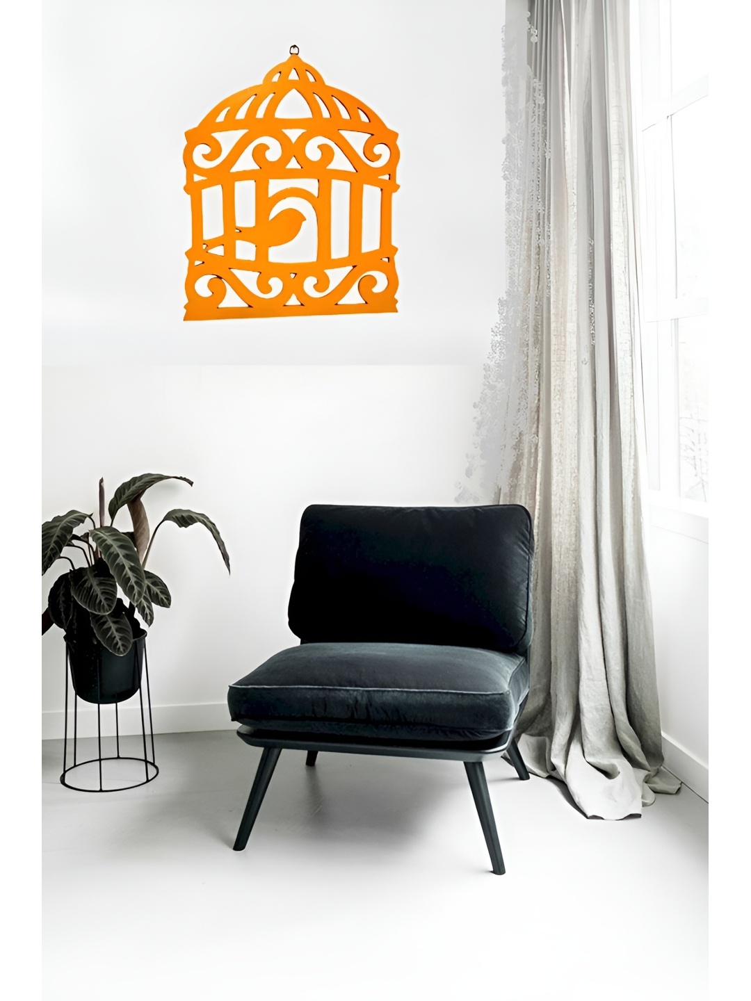 

VAS collection home Orange-Colored Textured Wall Decor Plate