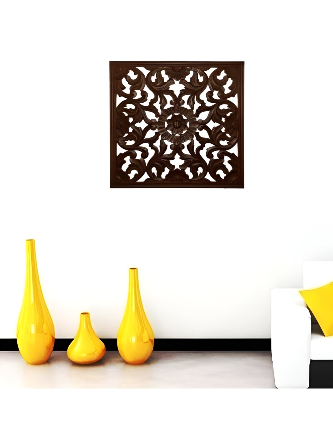 

VAS collection home Brown Textured Wooden Wall Decor Plate