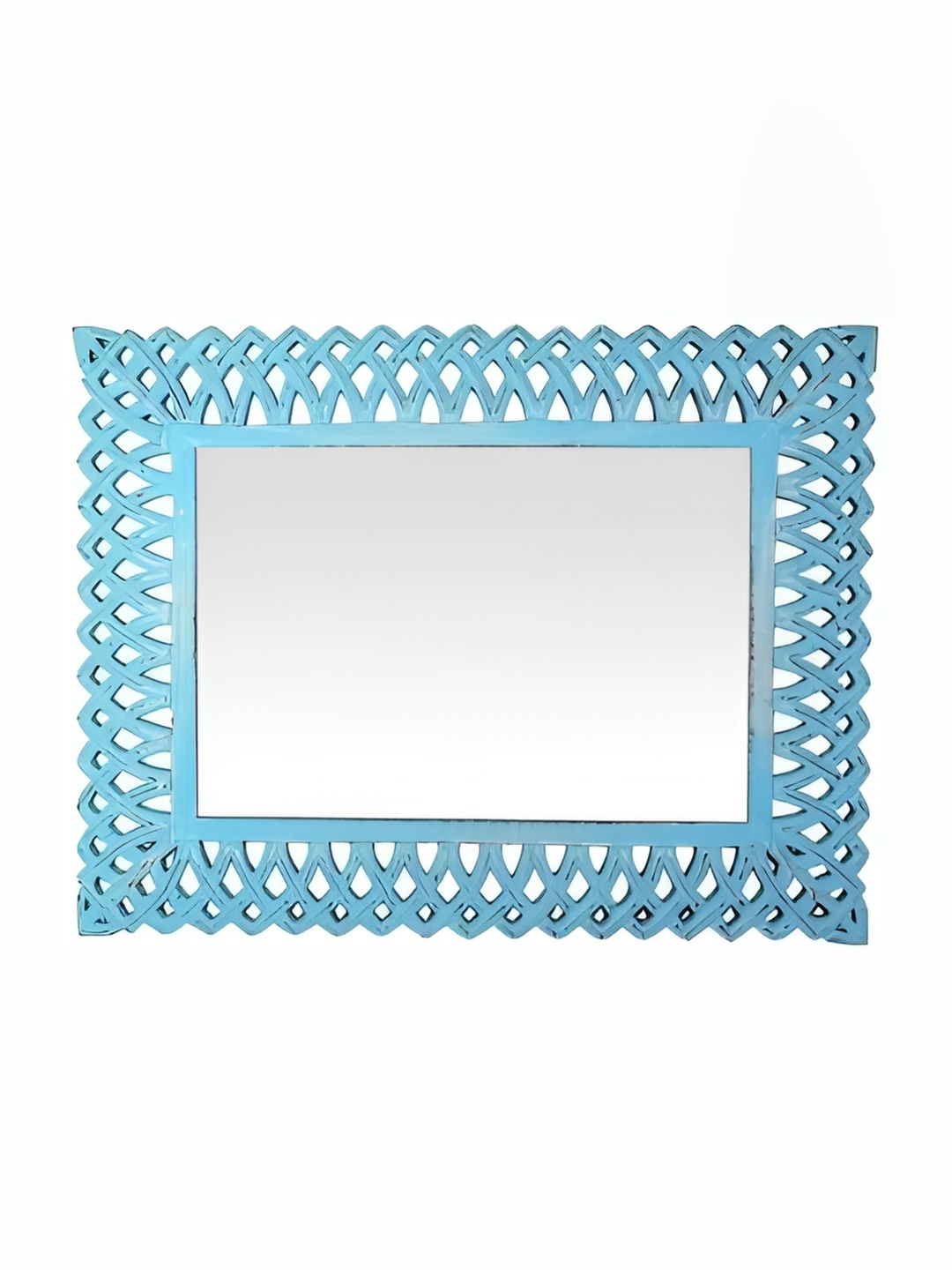 

VAS collection home Blue Textured Wooden Wall Mirror
