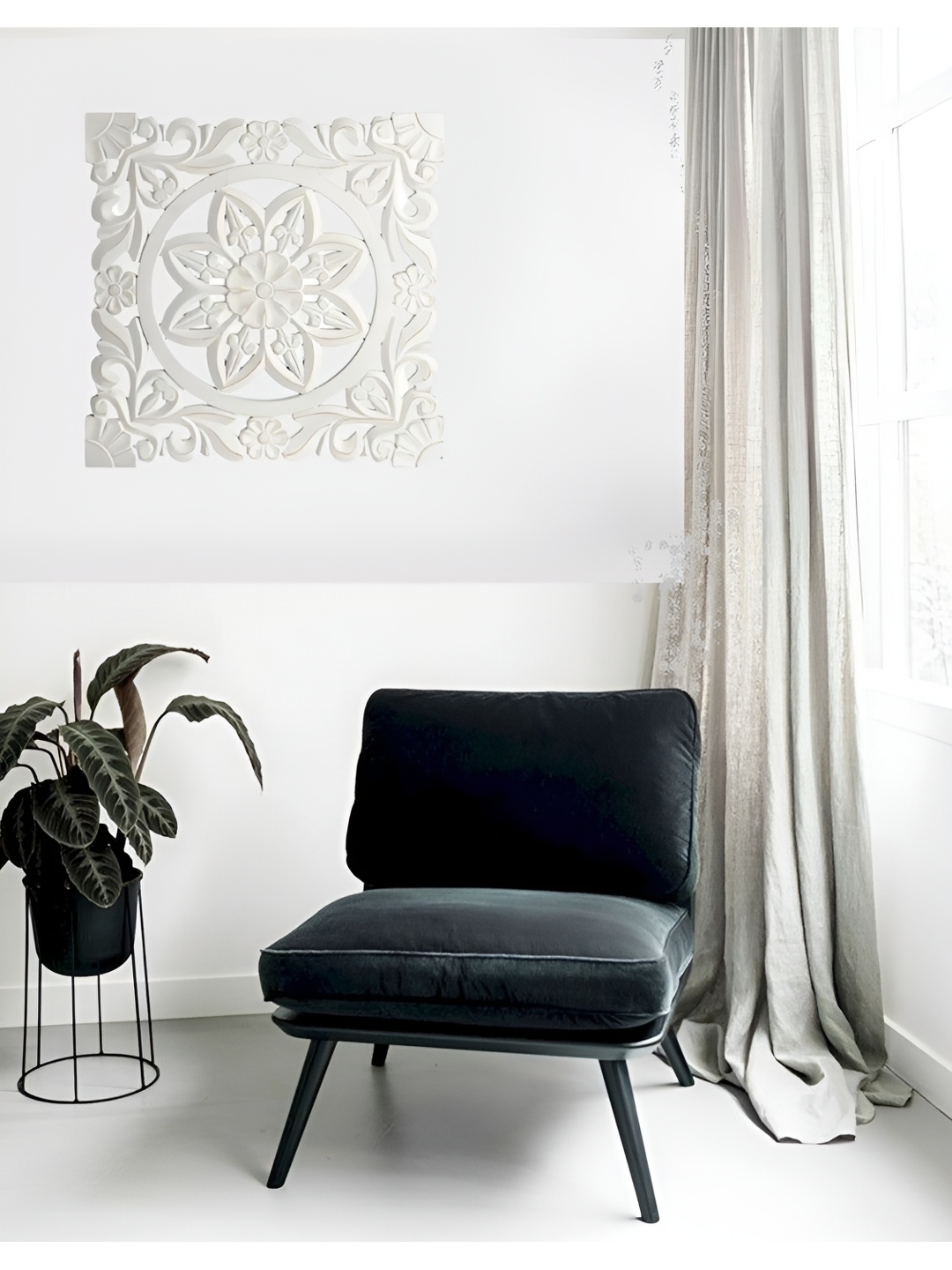 VAS collection home White Textured Wooden Wall Decor