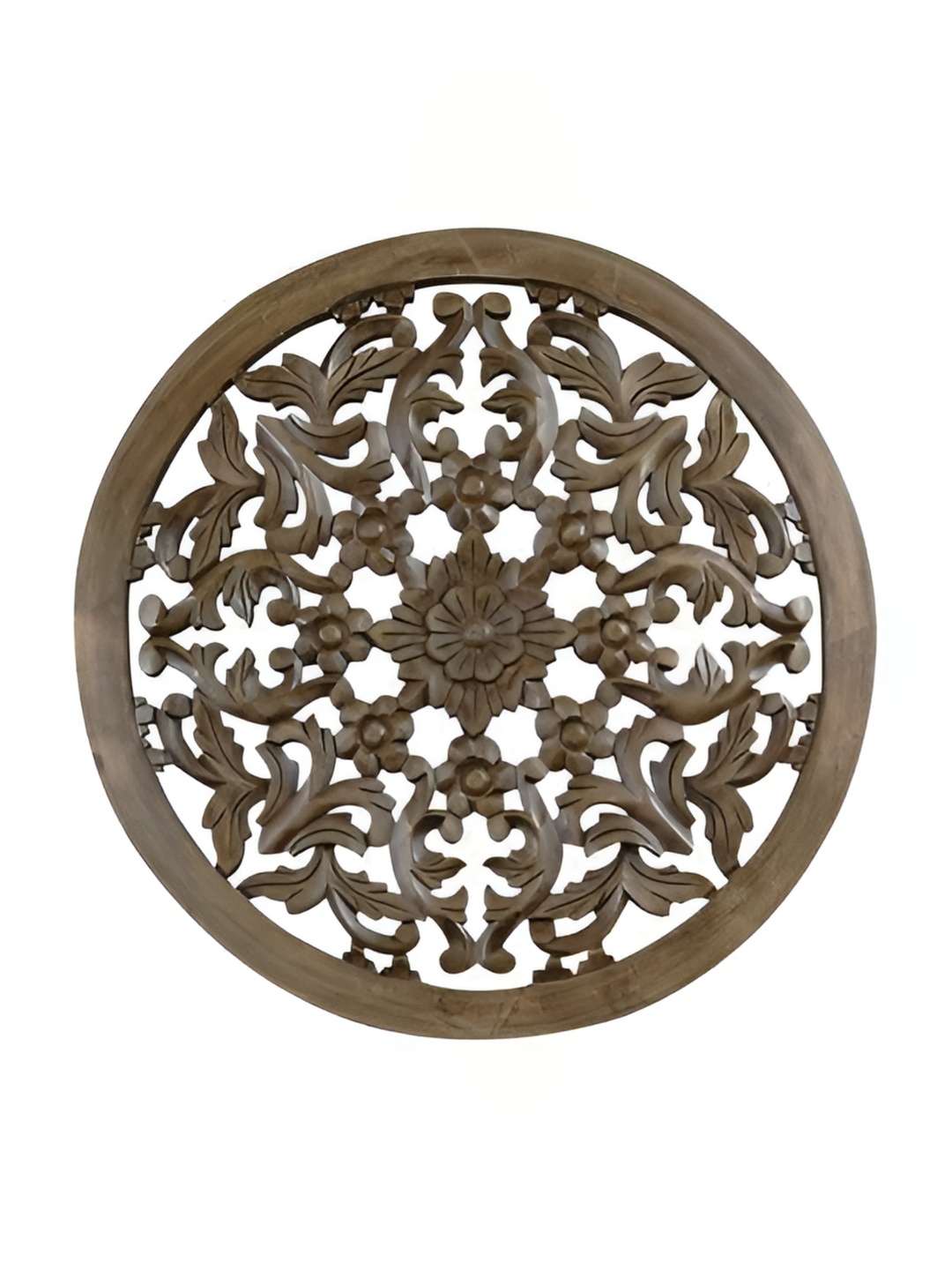 

VAS collection home Self Designed Round Shaped Wooden Wall Decor, Brown