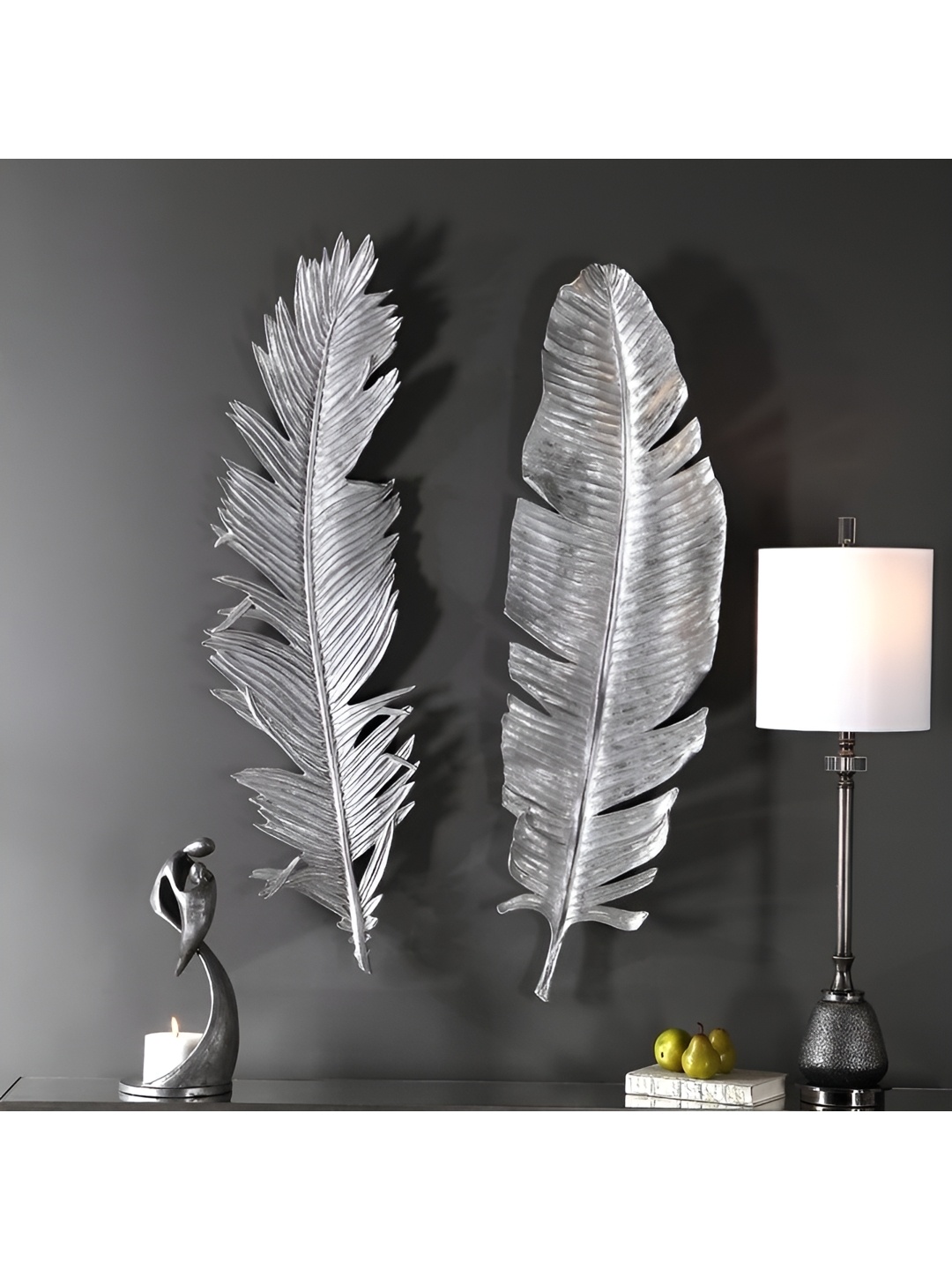 

VAS collection home Grey 2 Pieces Textured Wooden Abstract Wall Decor