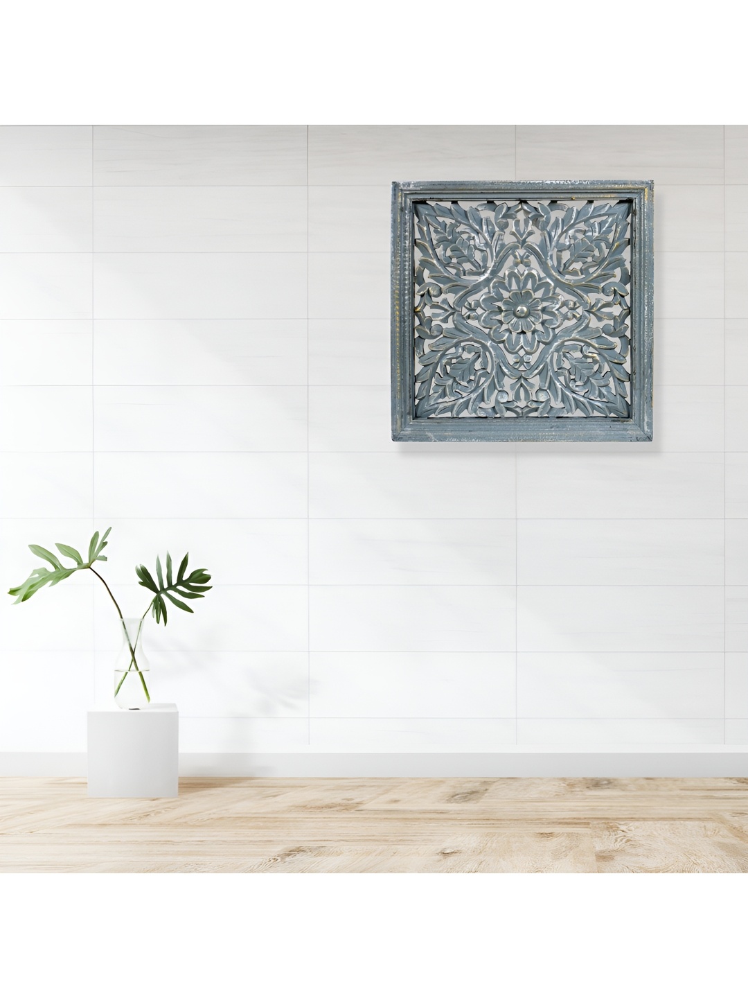 

VAS collection home Turquoise Blue Textured Wooden Wall Plates