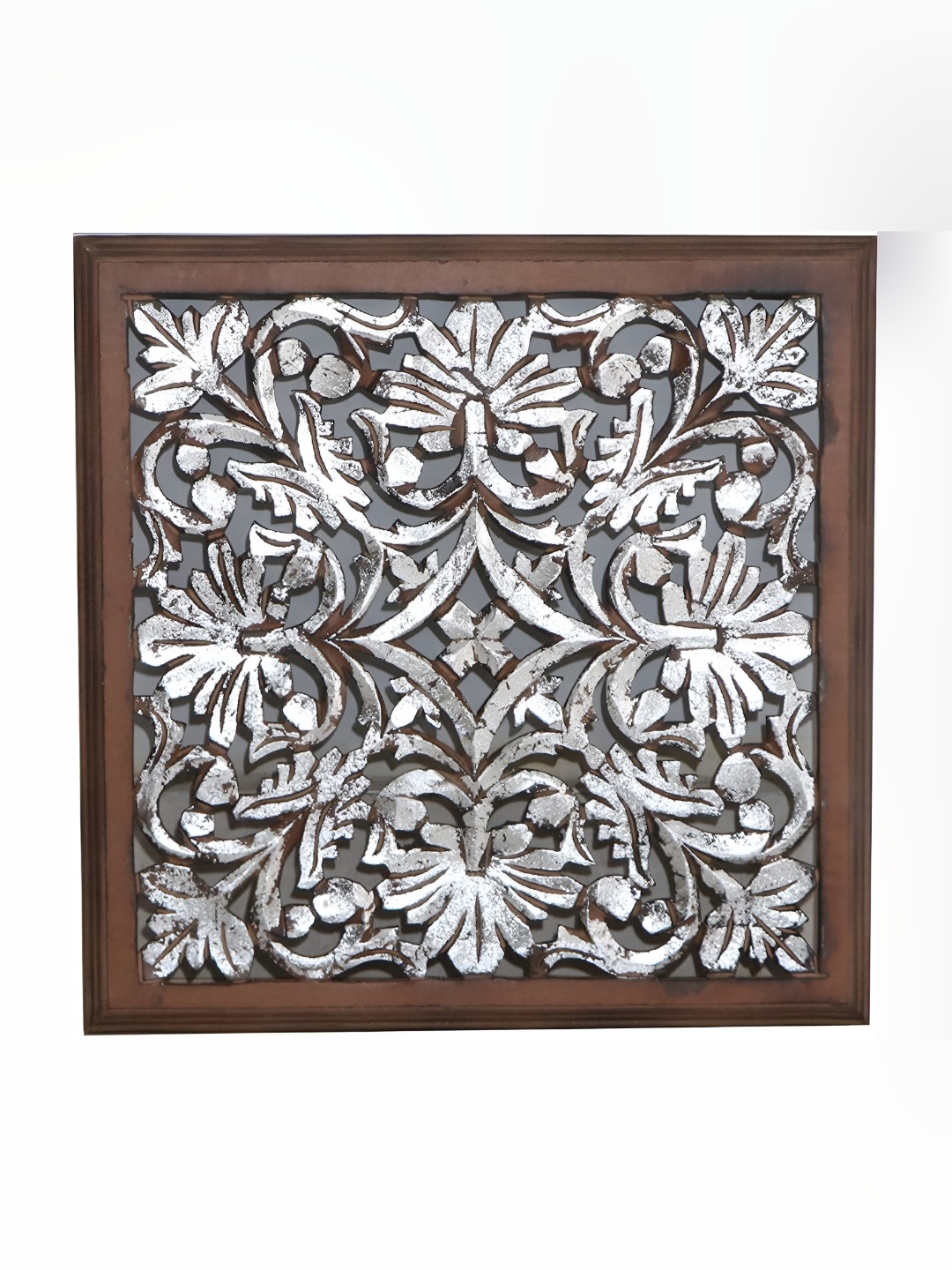 

VAS collection home Brown Textured Wall Decor Plate, Silver