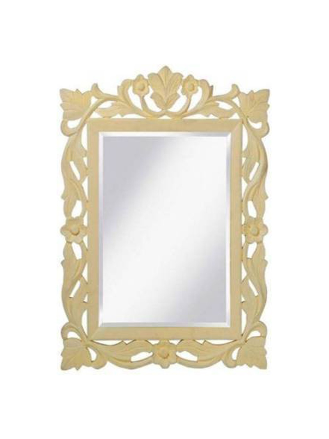 

VAS collection home Yellow Textured Wooden Wall Mirror