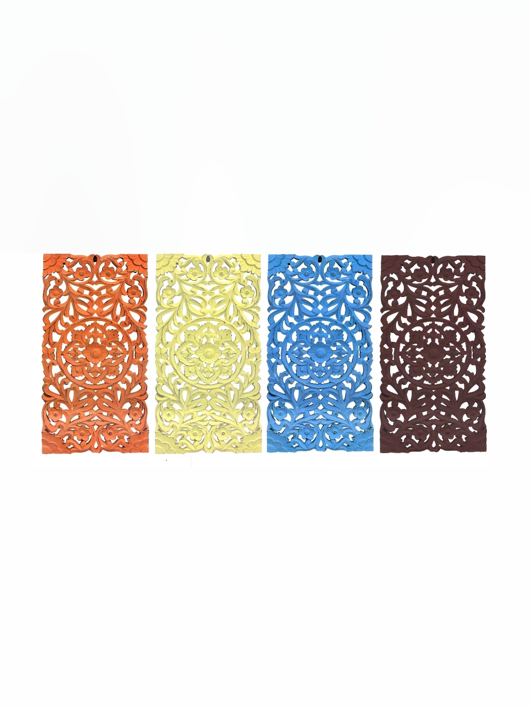 

VAS collection home Blue & Yellow 4 Pieces Textured Wall Decor Plate, Orange