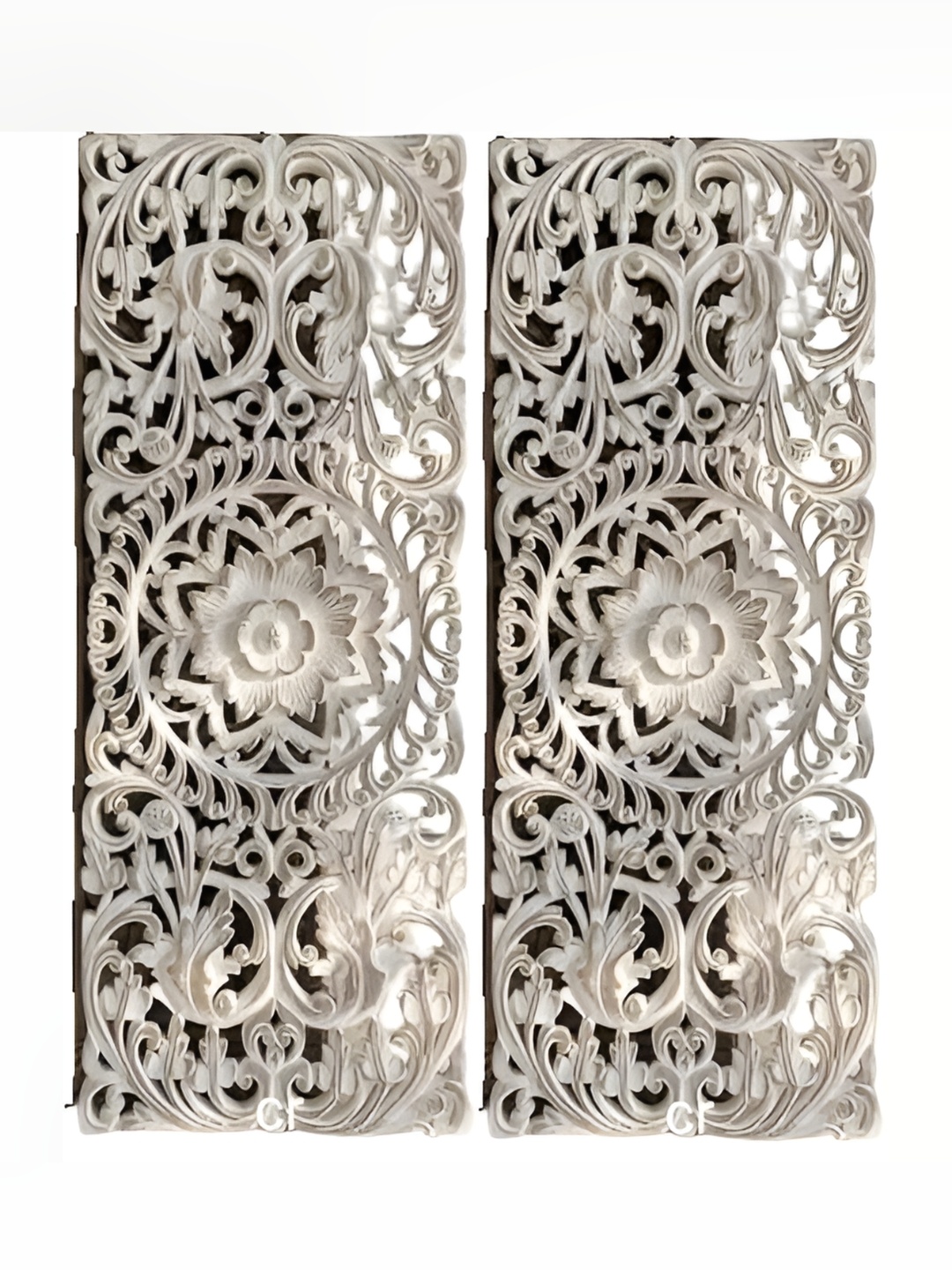 

VAS collection home Pack of 2 Wooden Textured Wall Plates, White