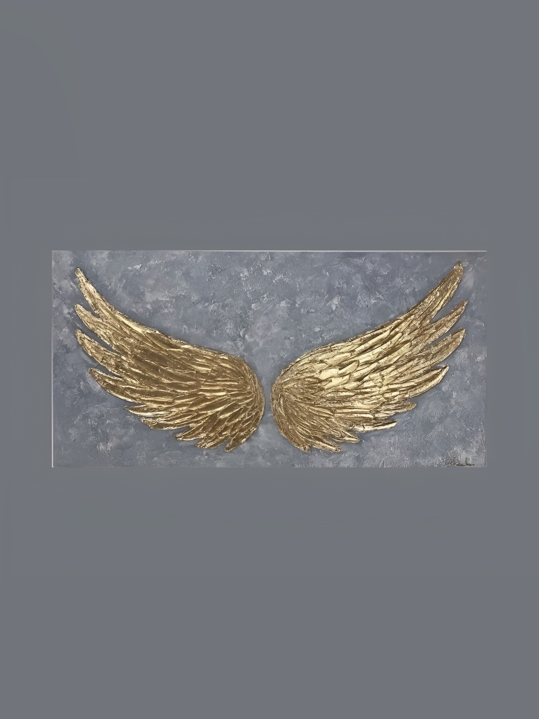 

VAS collection home Gold-Toned 2 Pieces Feather Shaped Wooden Wall Hangings