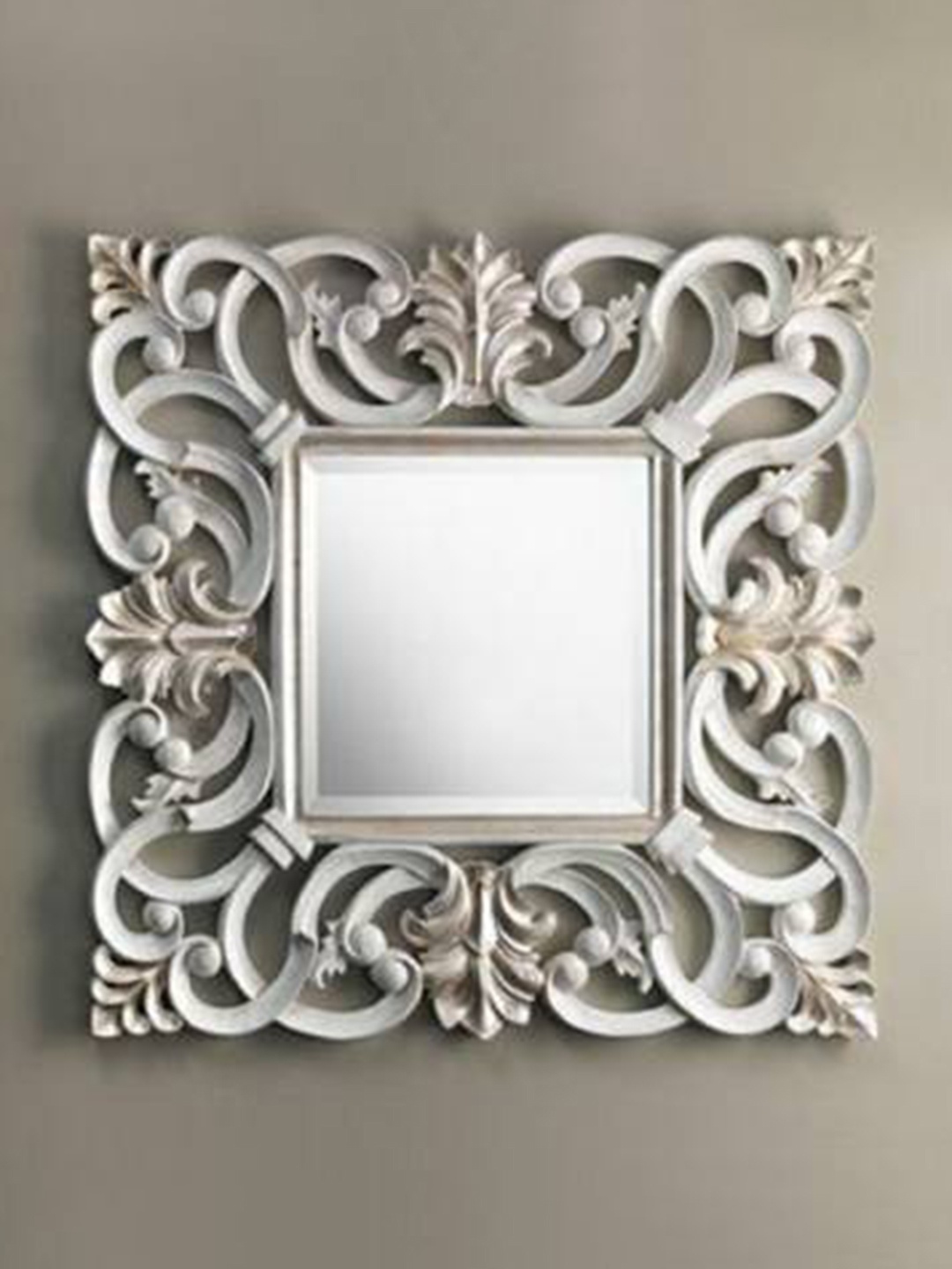 

VAS collection home Wooden Wall Mirrors, Silver