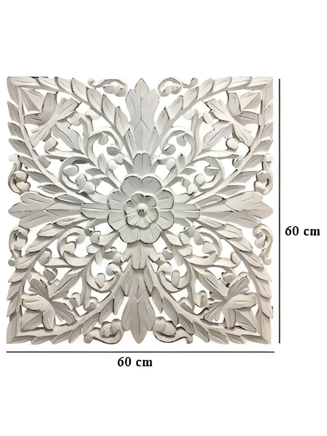 

VAS collection home White 2 Pcs Textured Wooden Wall Decor Plate