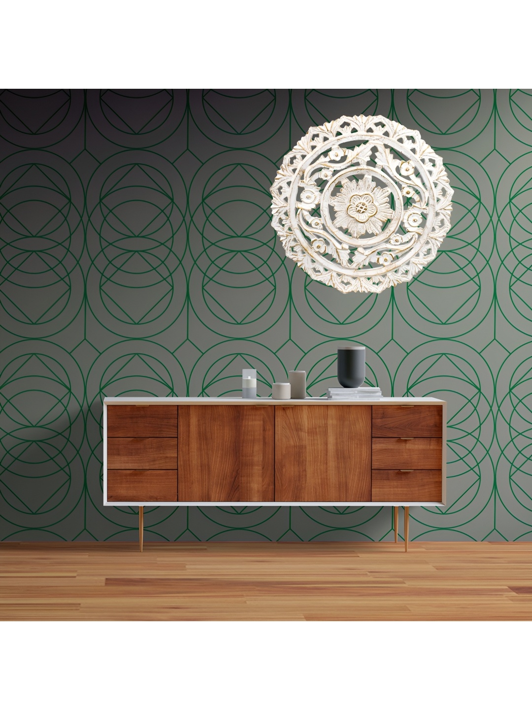 

VAS collection home White Textured Wall Decor Plate