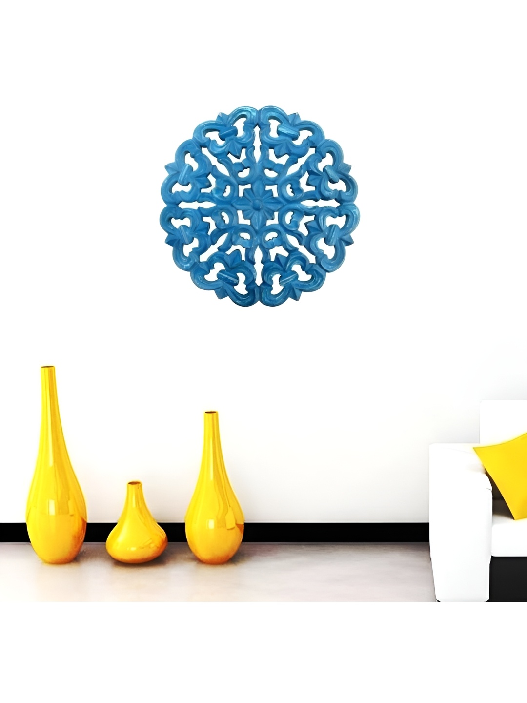 

VAS collection home Blue Textured Wooden Wall Hangings