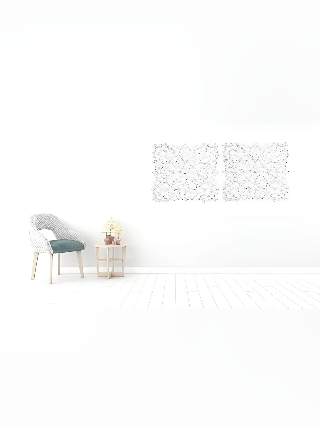 VAS collection home 2-Pcs White Textured Wooden Wall Decors