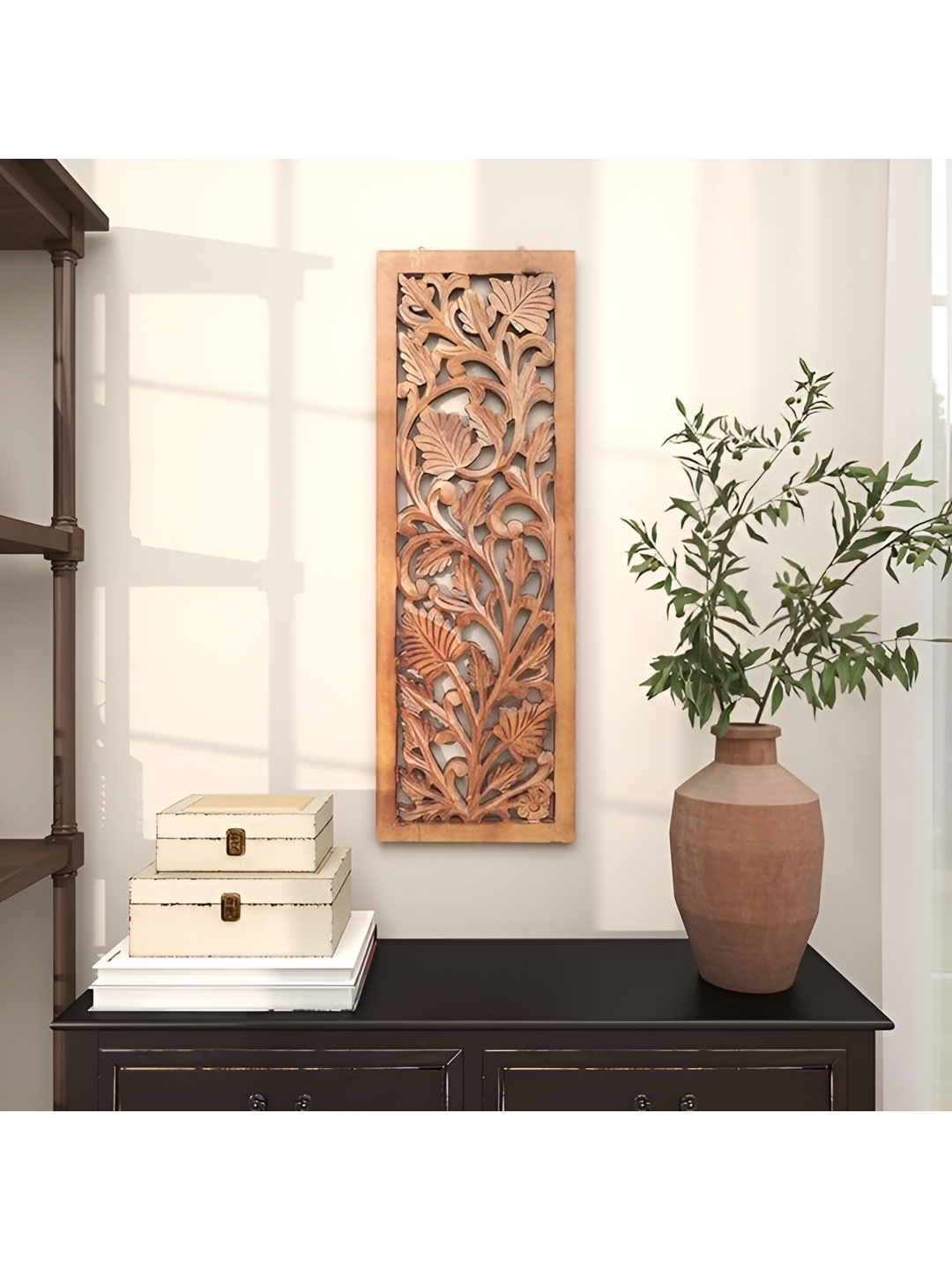 

VAS collection home Beige Carved Hanging Plate Wall Decor