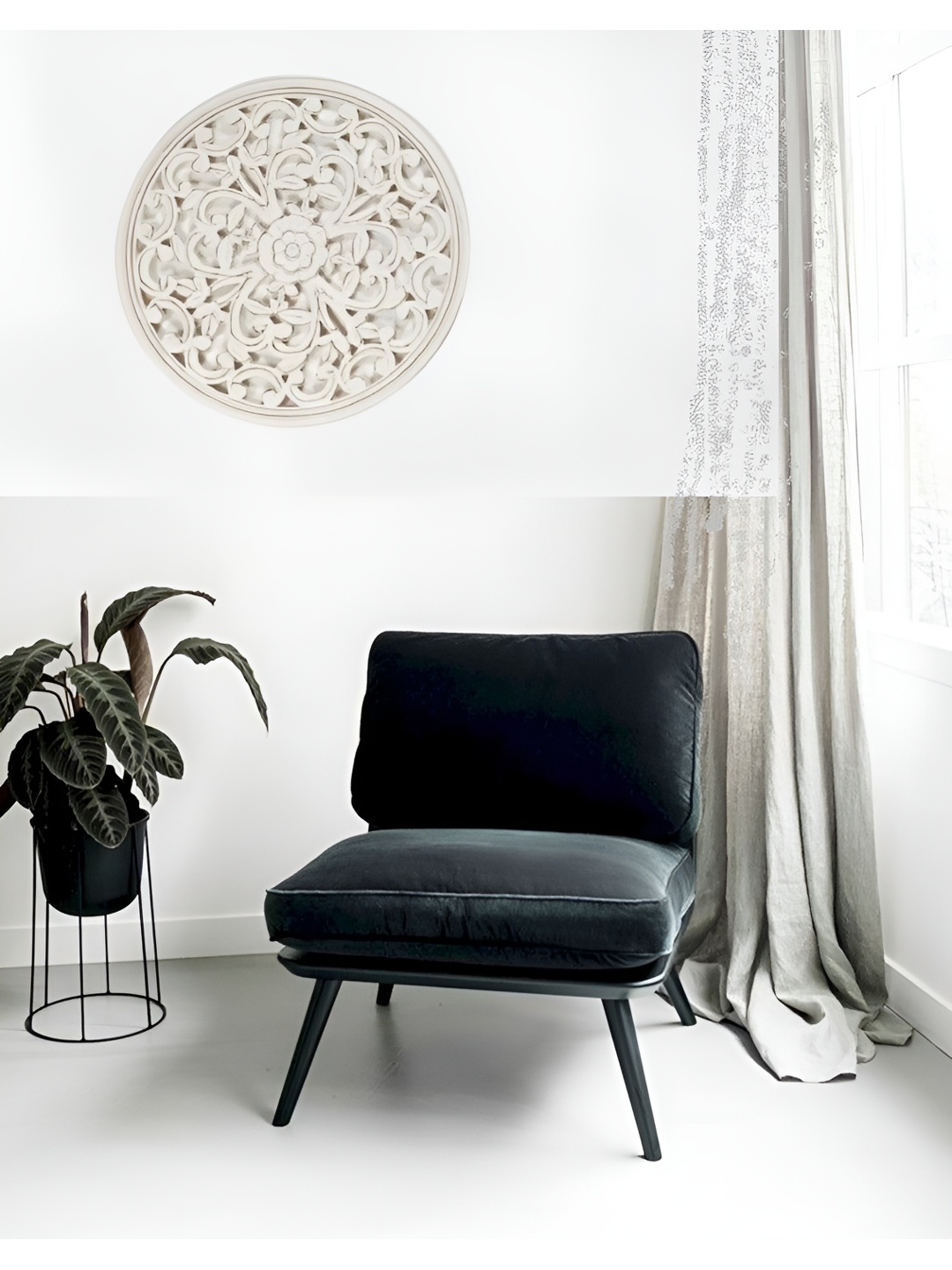 VAS collection home White Textured Wooden Wall Decor