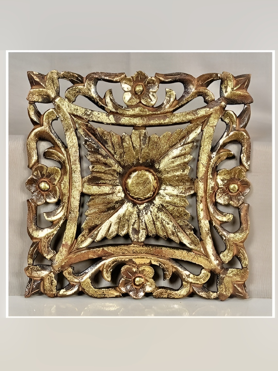 

VAS collection home Gold Toned Textured Hanging Wall Decor