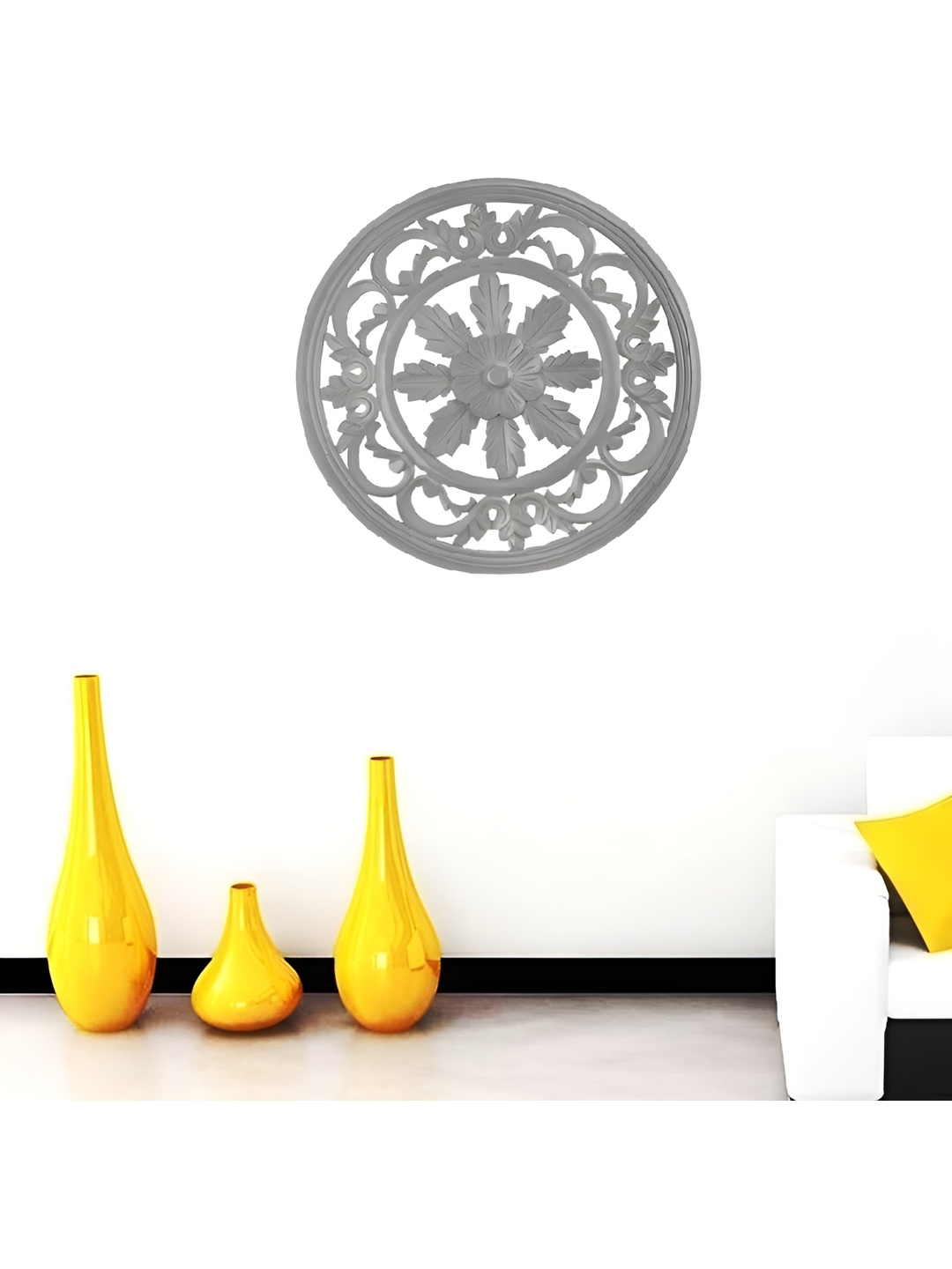 

VAS collection home Self Design Wall Decor Plate, Silver