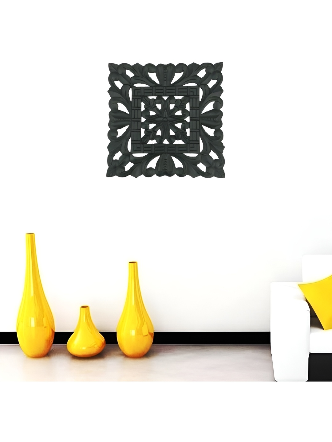 

VAS collection home Black Textured Wooden Wall Decor Plate
