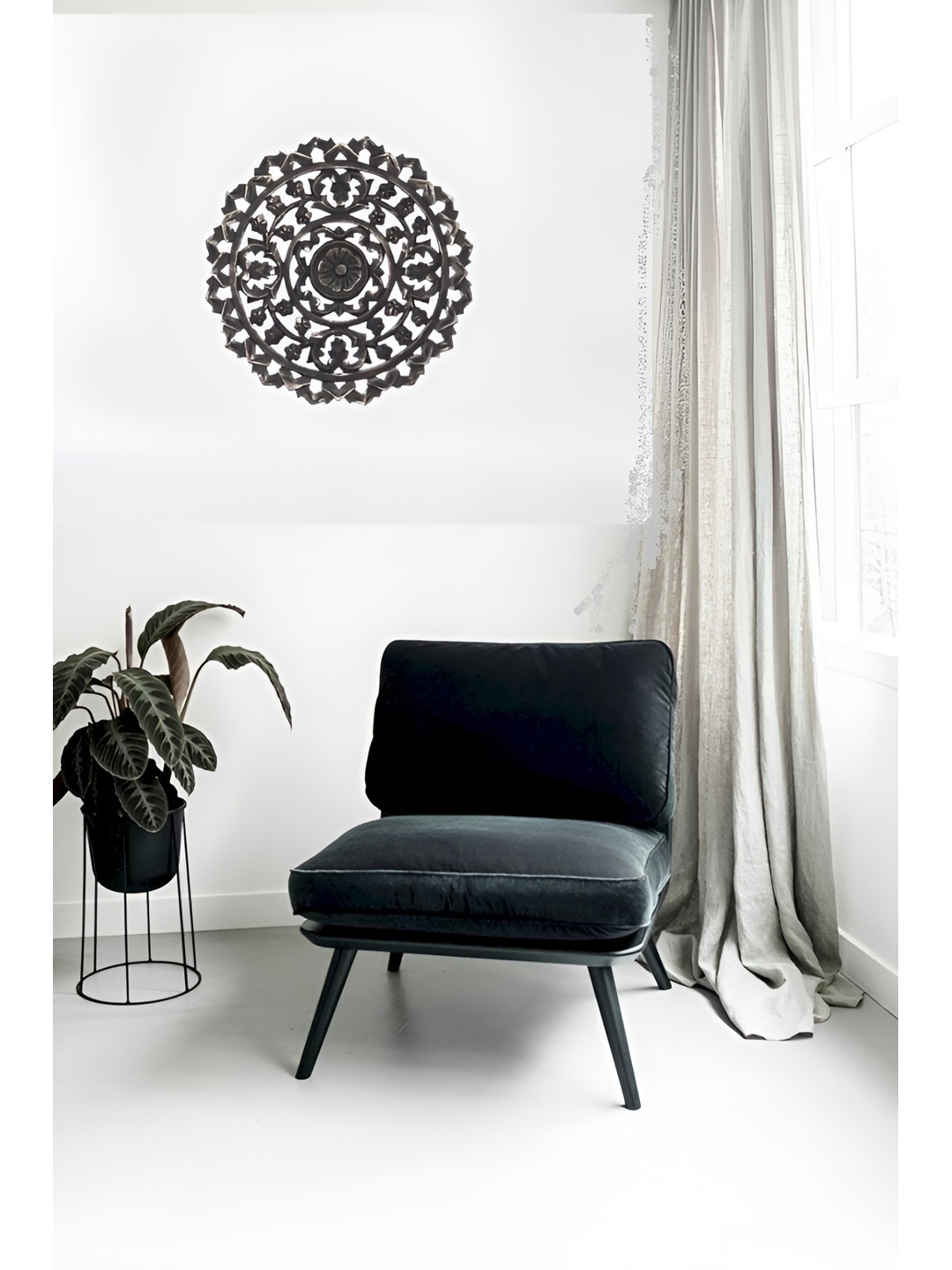 

VAS collection home Self Designed Wooden Wall Panel, Black