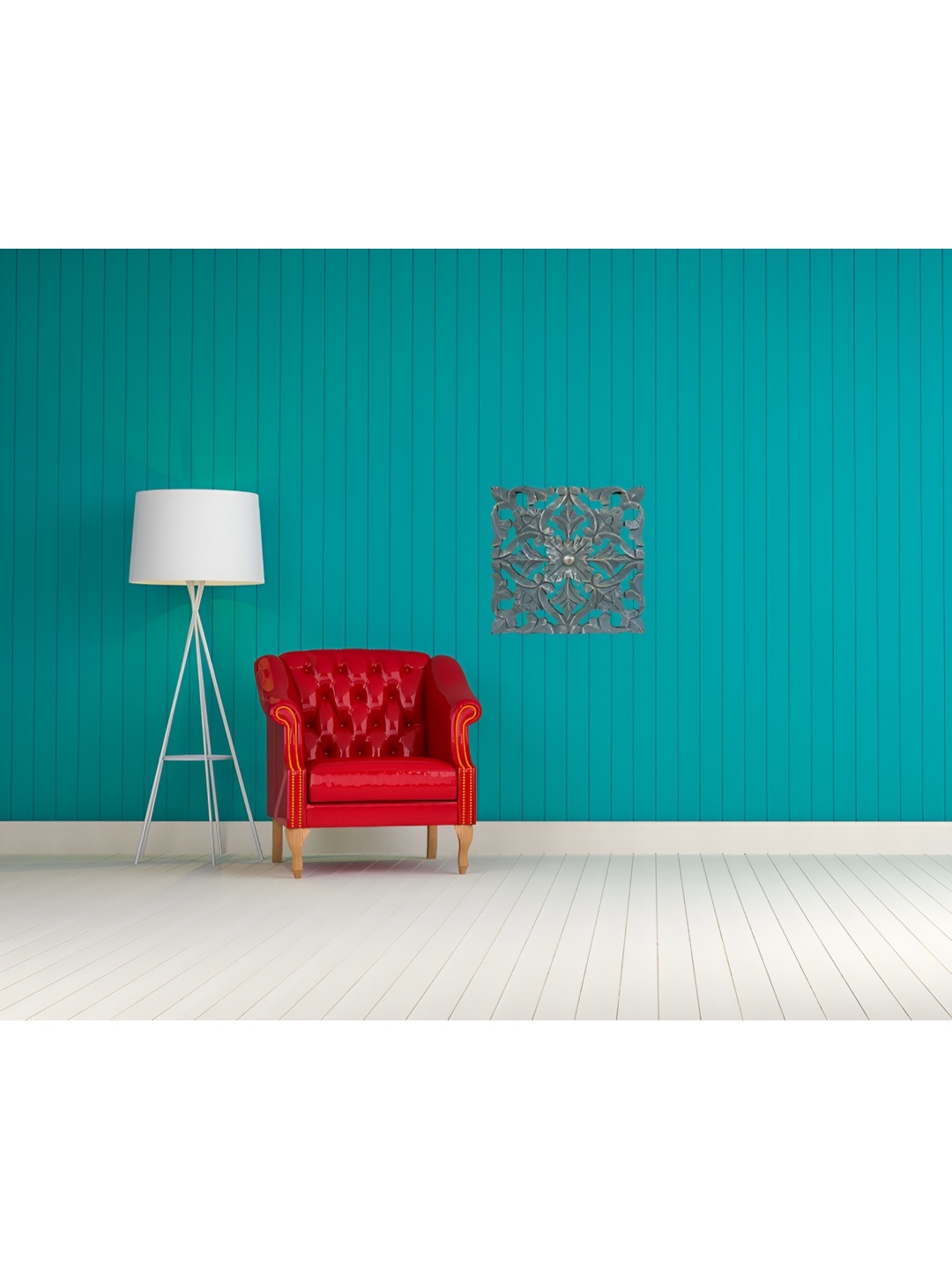 

VAS collection home Turquoise Blue & Silver Toned Textured Wooden Wall Decor