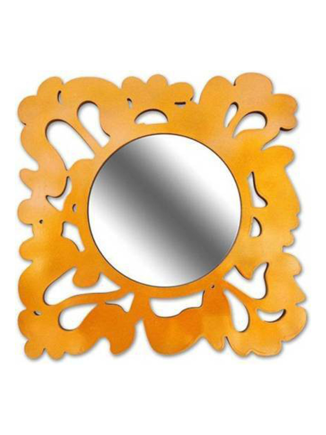 

VAS collection home Orange Colored Wooden Wall Mirror