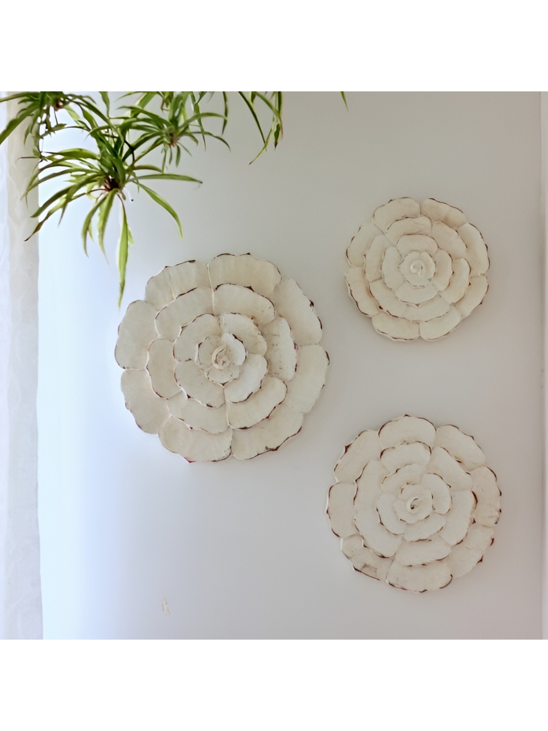 VAS collection home Pack Of 3 Self Designed Wooden Wall Panel, White