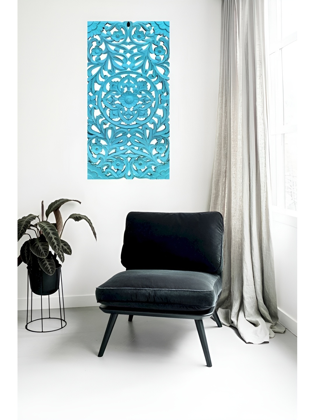 

VAS collection home Blue Textured Wooden Wall Plate