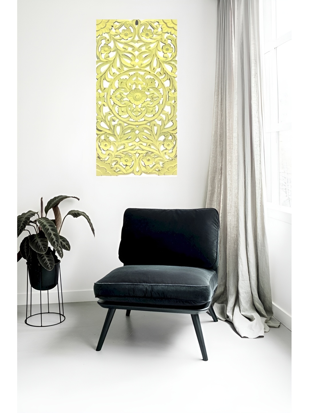

VAS collection home Yellow Textured Wooden Wall Decor