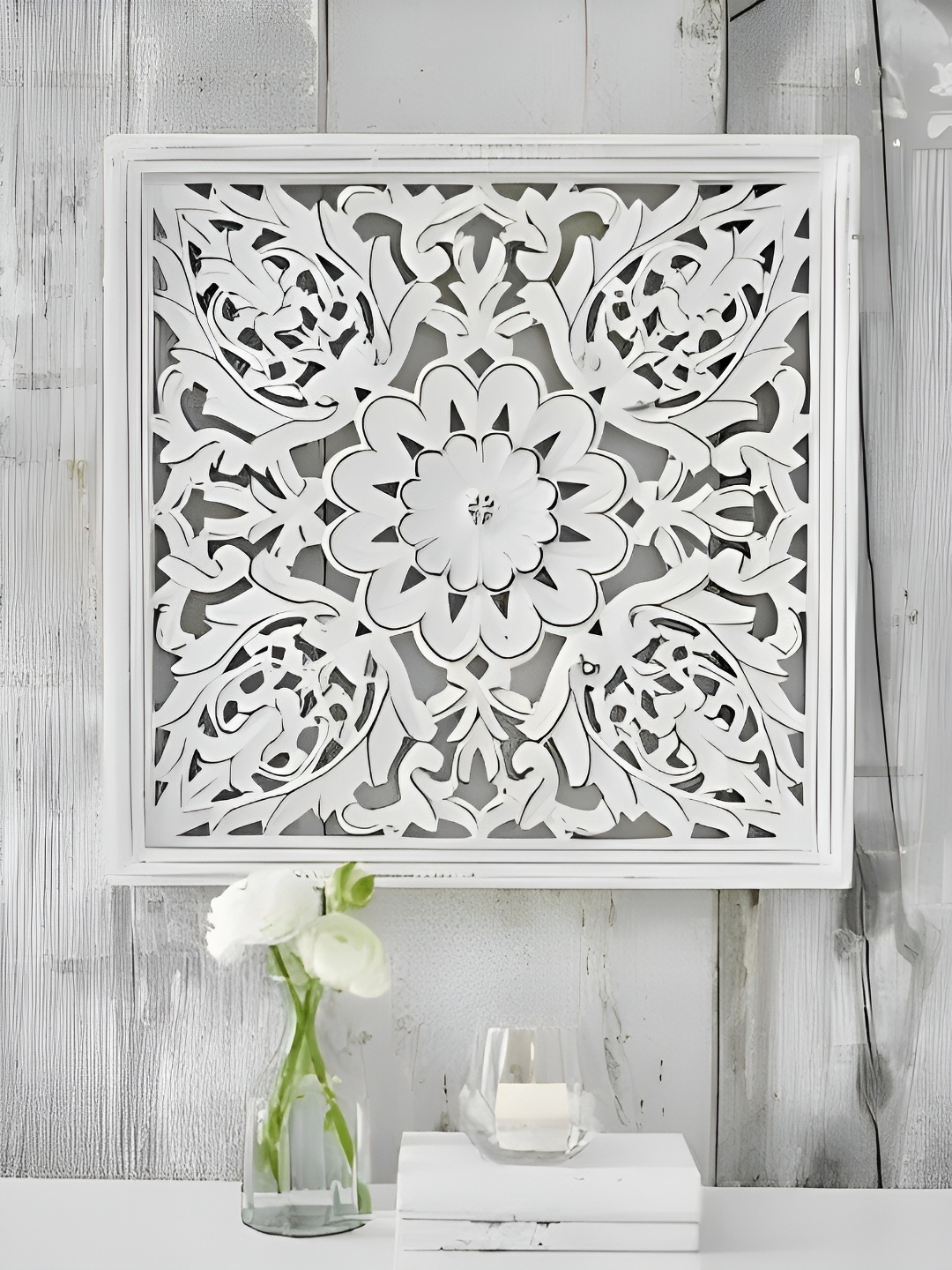 

VAS collection home White Textured Wooden Wall Decor
